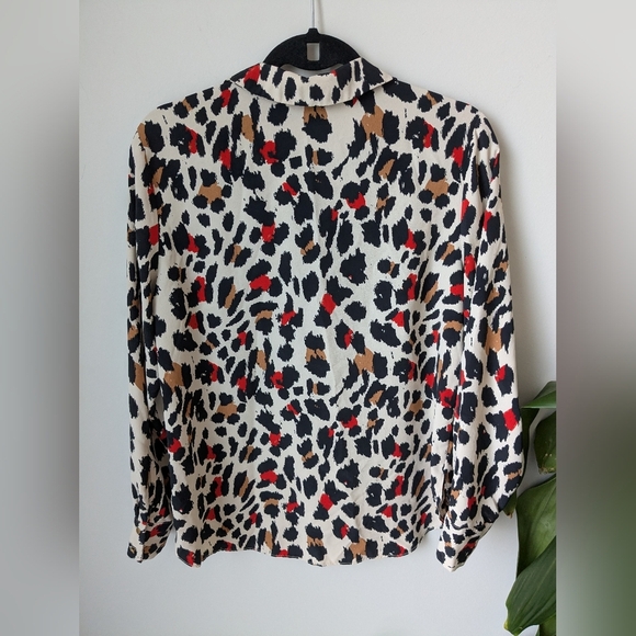 F&F Leopard Print Button-Down Blouse – Size US 8 / UK 12 / EU 40 - Picture 7 of 8